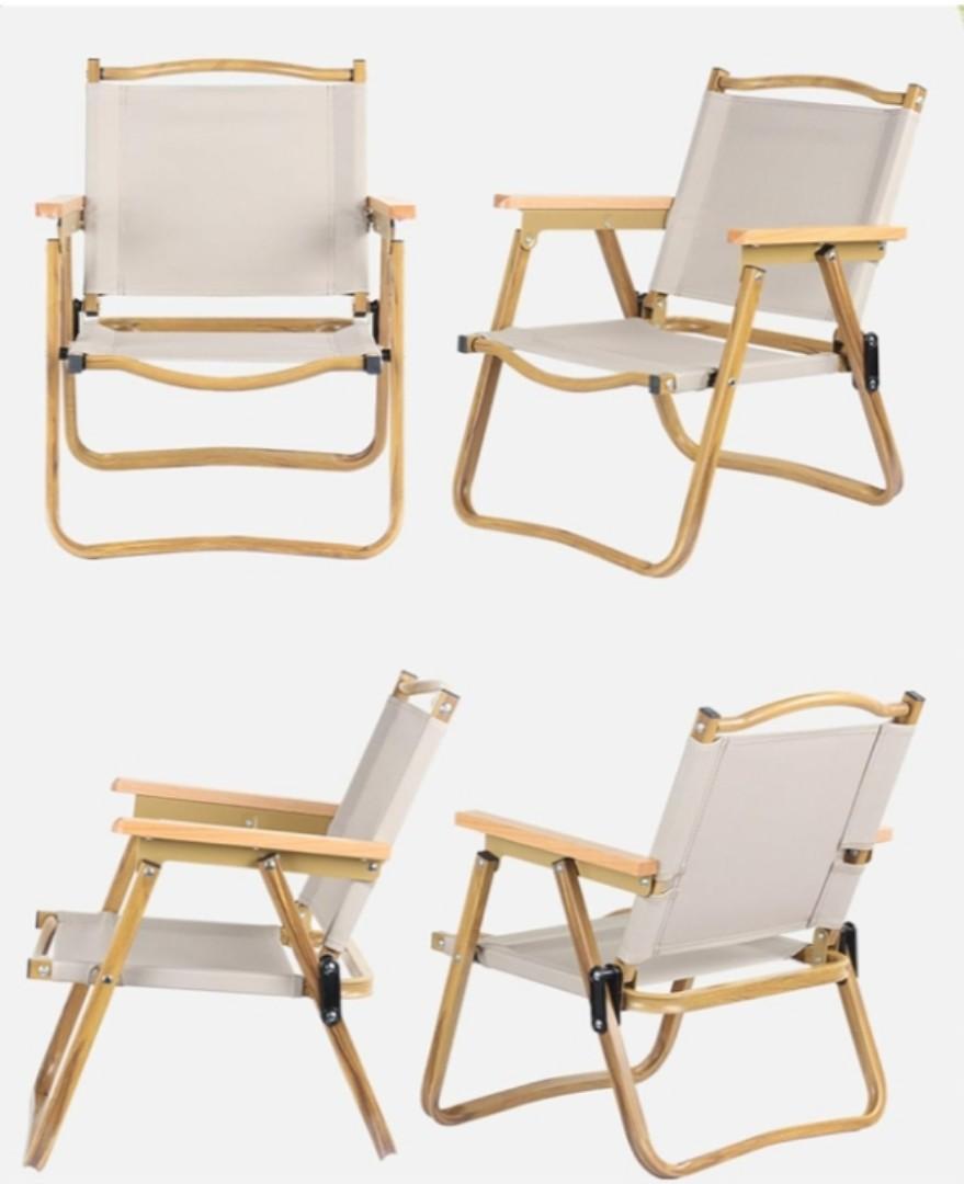 Garden Foldable Camping Chairs Folding Chairs Outdoor Outdoor Camping Chair Folding Chair Portable Ultralight Camping Chair Beach Fishing Stool, [carbon Steel] Medium-gold Chair Frame-khaki
