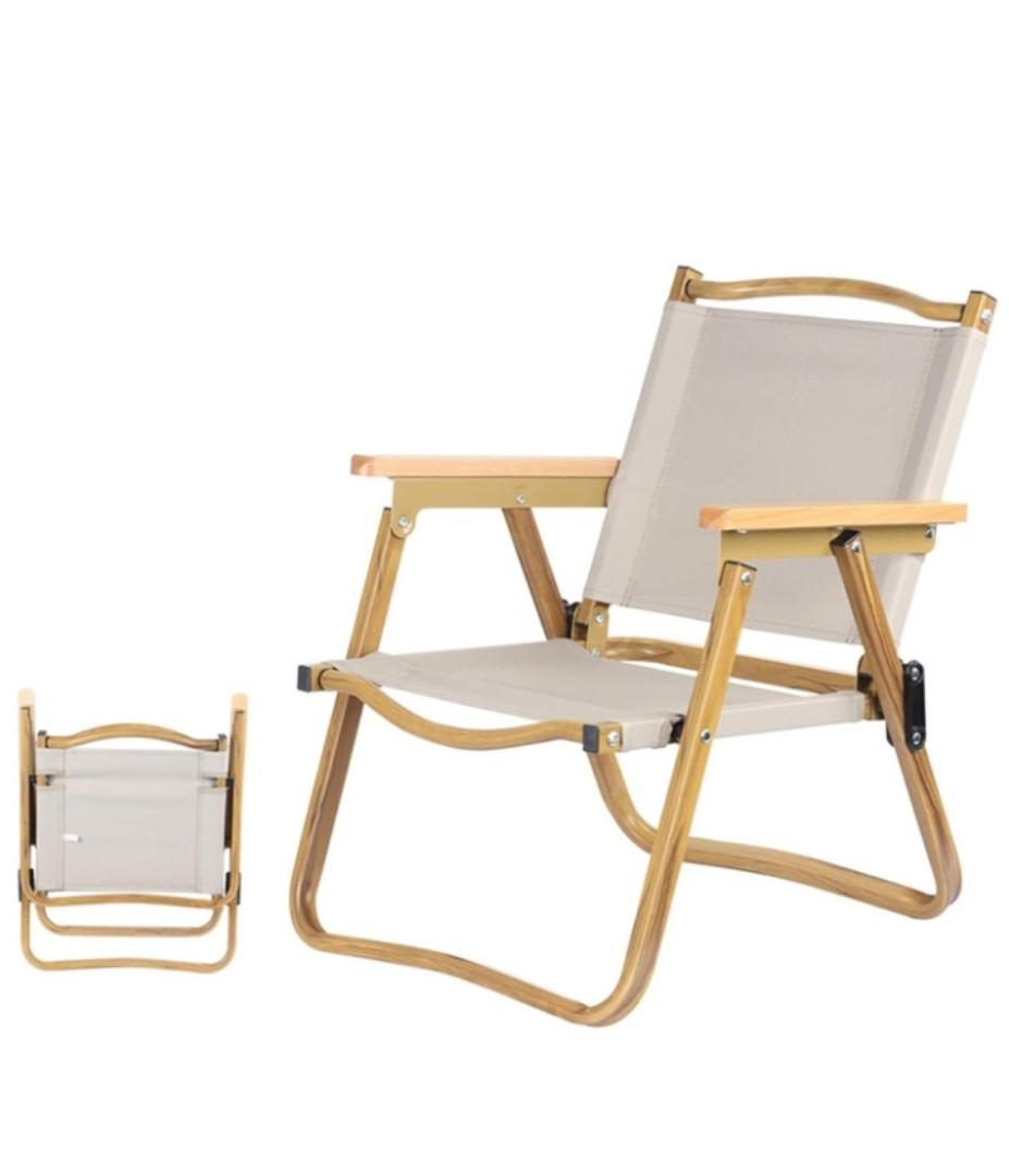 Garden Foldable Camping Chairs Folding Chairs Outdoor Outdoor Camping Chair Folding Chair Portable Ultralight Camping Chair Beach Fishing Stool, [carbon Steel] Medium-gold Chair Frame-khaki