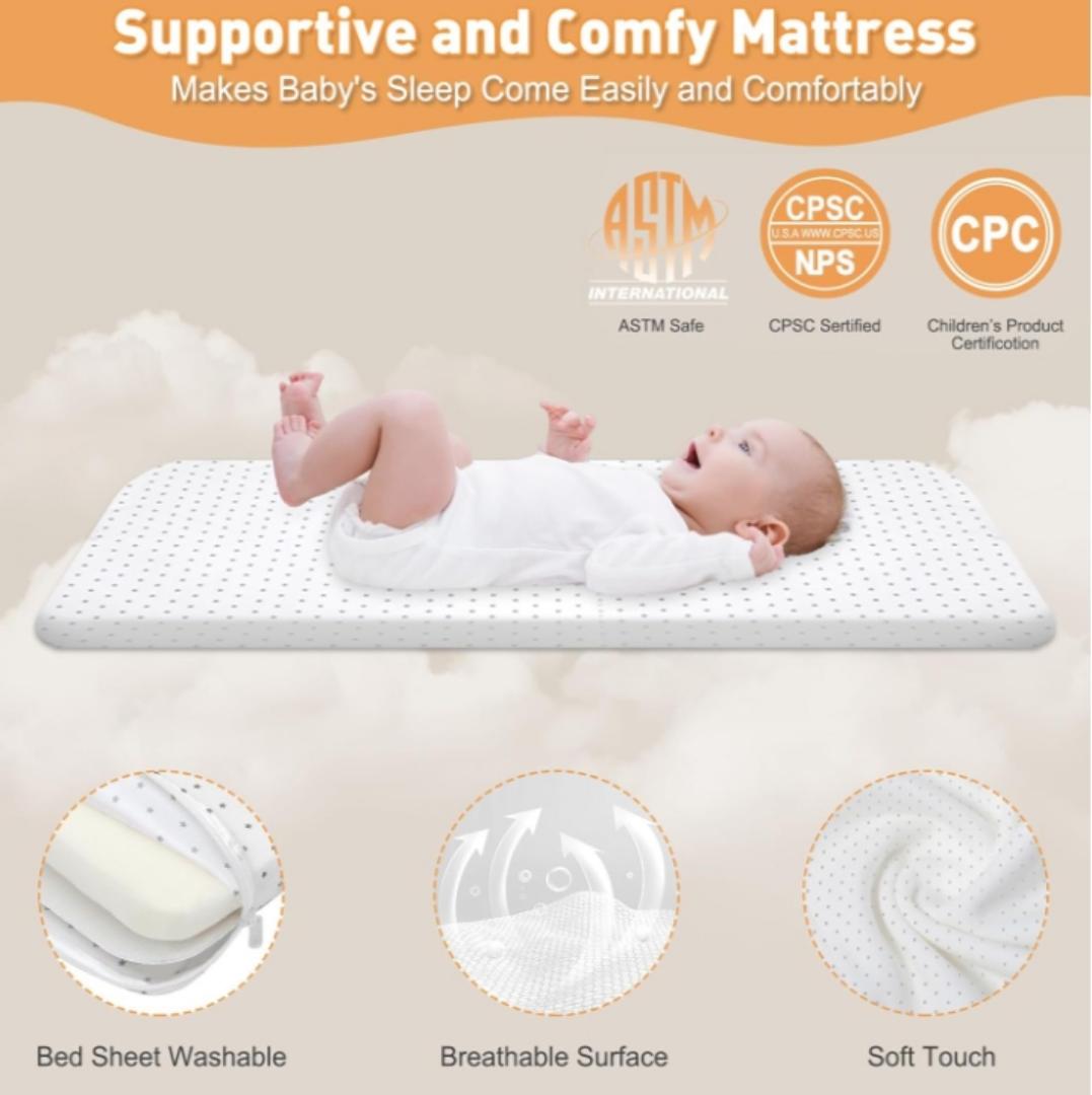 Baby Bassinet, Baby Bedside Sleeper, Baby Basinet Easy to Fold Portable, Baby Cradle with Storage Basket, Girl/Boy Bassinets Baby Bed (Dark Gray)