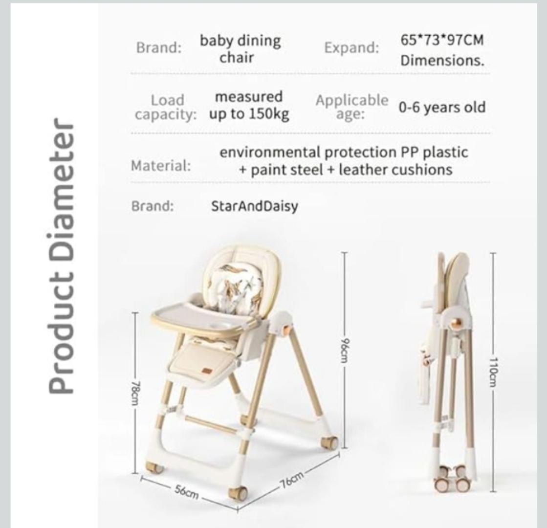 3 in 1 Baby Feeding Chair Multifunction Rocking Soothing High Chair (Unisex)