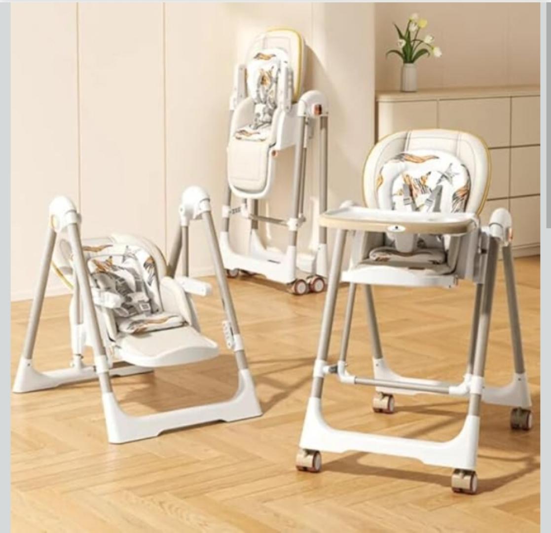 3 in 1 Baby Feeding Chair Multifunction Rocking Soothing High Chair (Unisex)