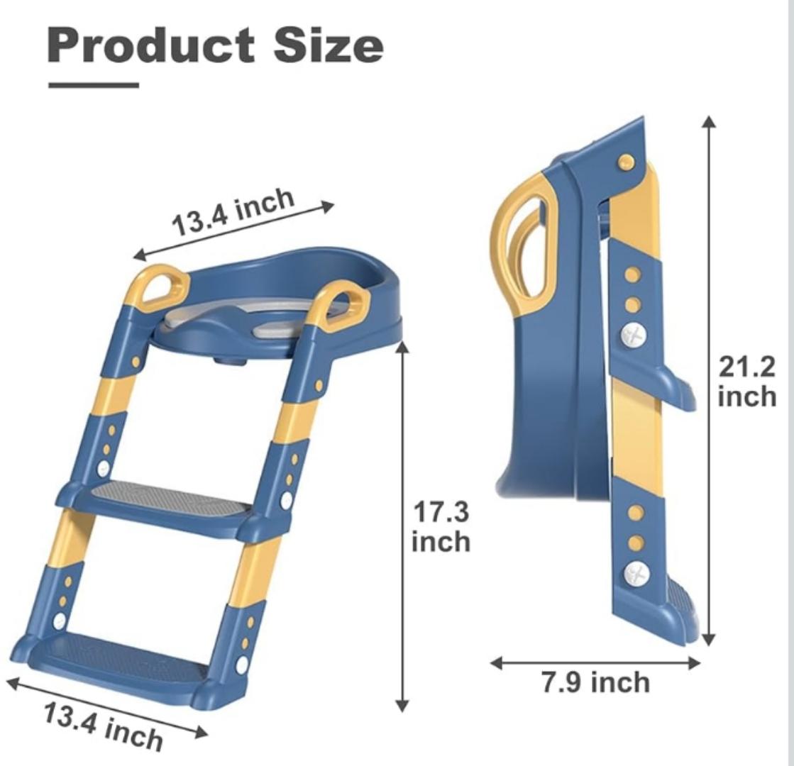 Potty Training Seat with Step Stool Ladder,Potty Training Toilet for Kids Boys Girls,Toilet Training Potty Seat Sturdy Comfortable Built in Non-Slip Steps Soft Pad for Baby Boys Girls