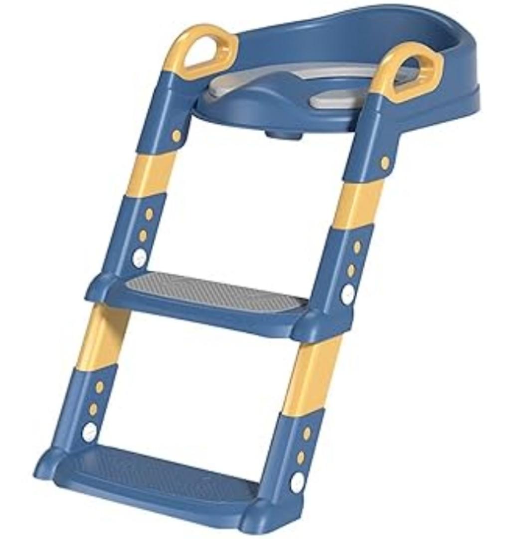 Potty Training Seat with Step Stool Ladder,Potty Training Toilet for Kids Boys Girls,Toilet Training Potty Seat Sturdy Comfortable Built in Non-Slip Steps Soft Pad for Baby Boys Girls