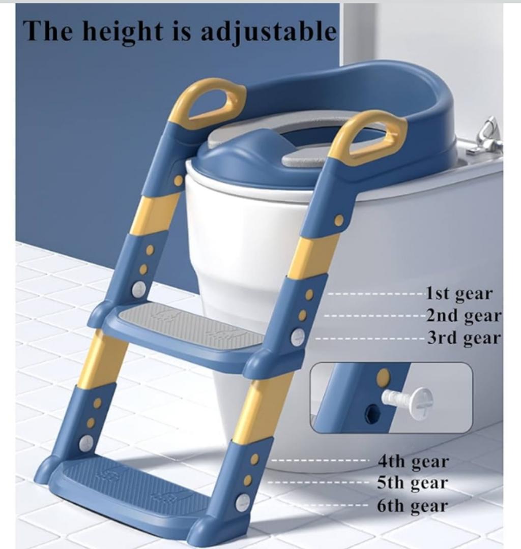 Potty Training Seat with Step Stool Ladder,Potty Training Toilet for Kids Boys Girls,Toilet Training Potty Seat Sturdy Comfortable Built in Non-Slip Steps Soft Pad for Baby Boys Girls