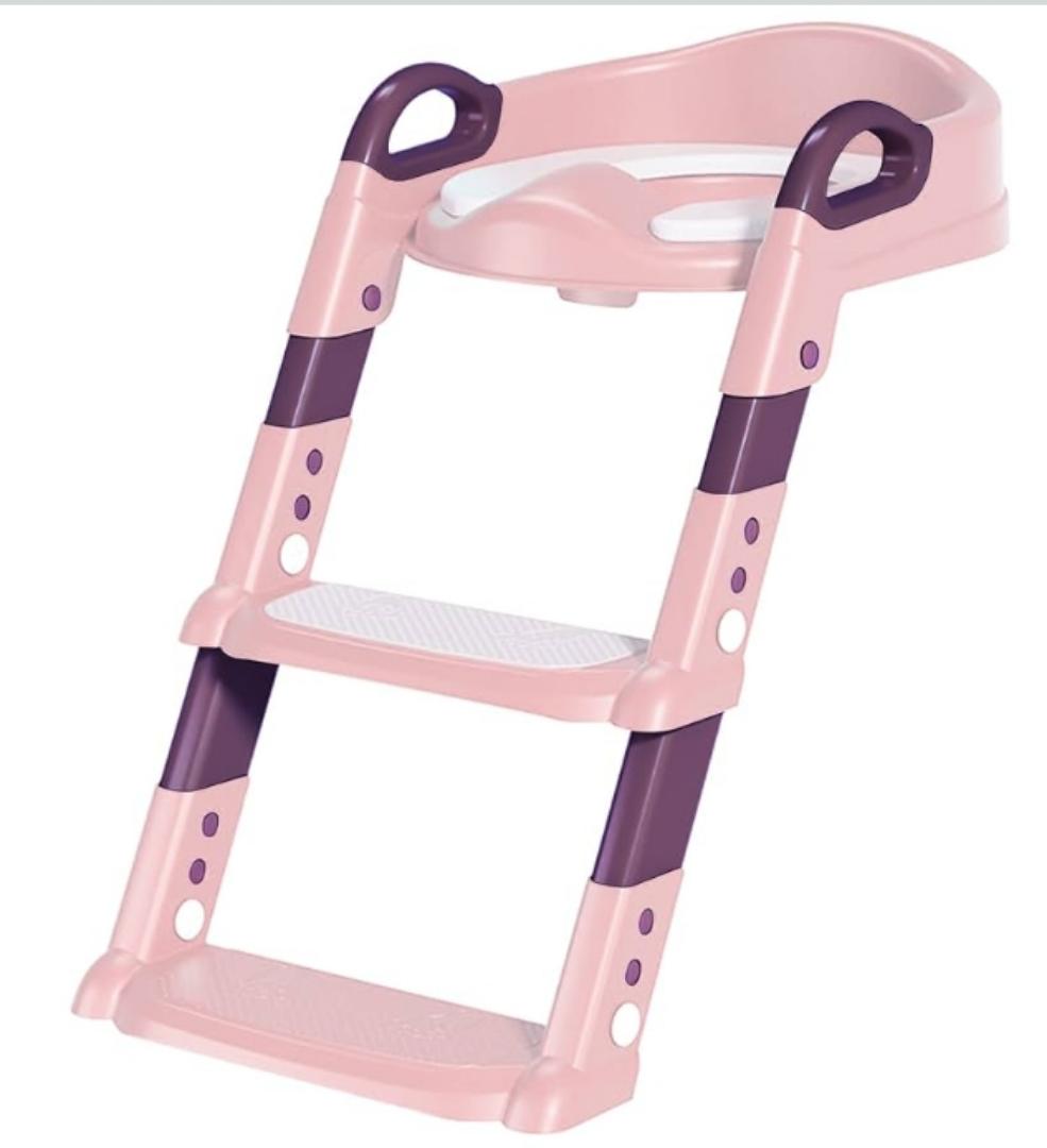 Potty Training Seat with Step Stool Ladder,Potty Training Toilet for Kids Boys Girls,Toilet Training Potty Seat Sturdy Comfortable Built in Non-Slip Steps Soft Pad for Baby Boys Girls
