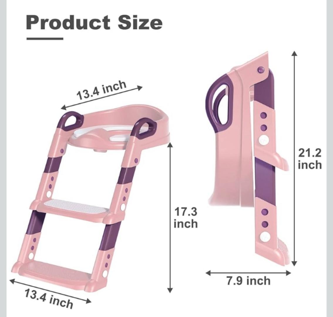Potty Training Seat with Step Stool Ladder,Potty Training Toilet for Kids Boys Girls,Toilet Training Potty Seat Sturdy Comfortable Built in Non-Slip Steps Soft Pad for Baby Boys Girls