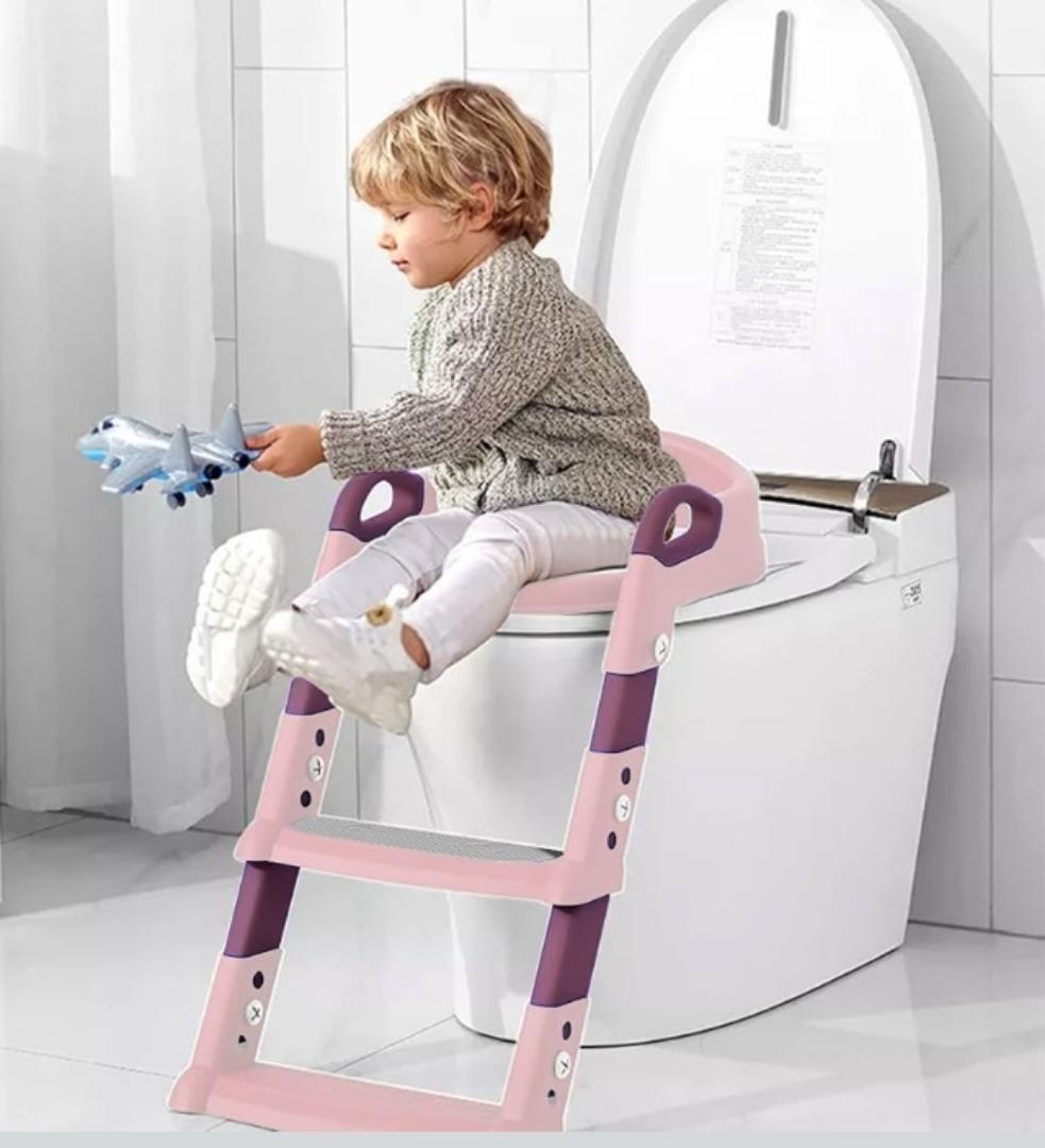 Potty Training Seat with Step Stool Ladder,Potty Training Toilet for Kids Boys Girls,Toilet Training Potty Seat Sturdy Comfortable Built in Non-Slip Steps Soft Pad for Baby Boys Girls