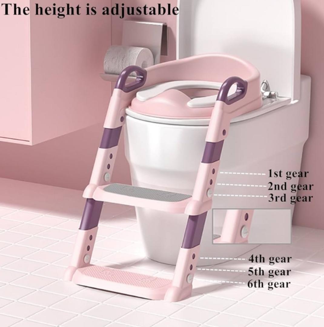 Potty Training Seat with Step Stool Ladder,Potty Training Toilet for Kids Boys Girls,Toilet Training Potty Seat Sturdy Comfortable Built in Non-Slip Steps Soft Pad for Baby Boys Girls