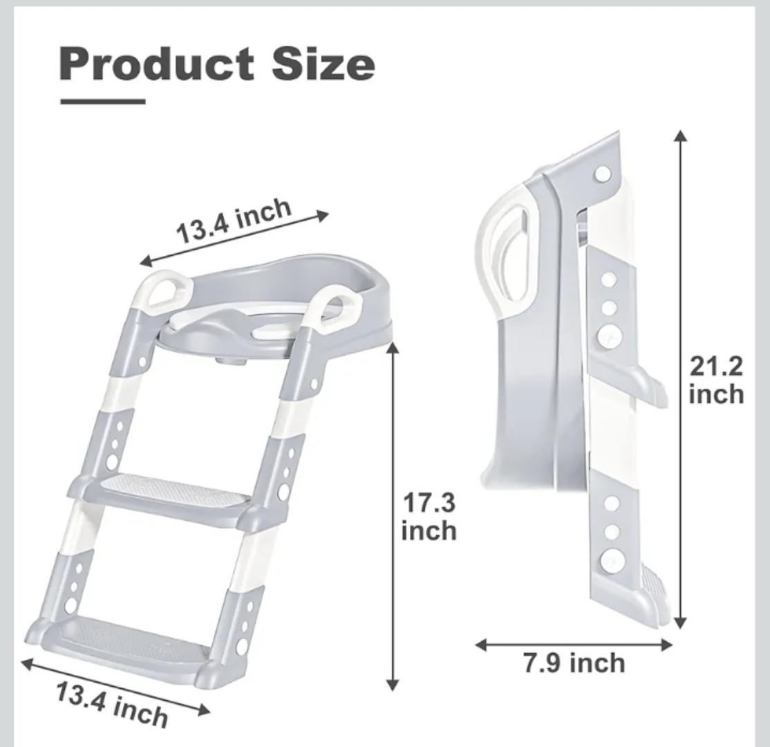 Potty Training Seat with Step Stool Ladder,Potty Training Toilet for Kids Boys Girls,Toilet Training Potty Seat Sturdy Comfortable Built in Non-Slip Steps Soft Pad for Baby Boys Girls