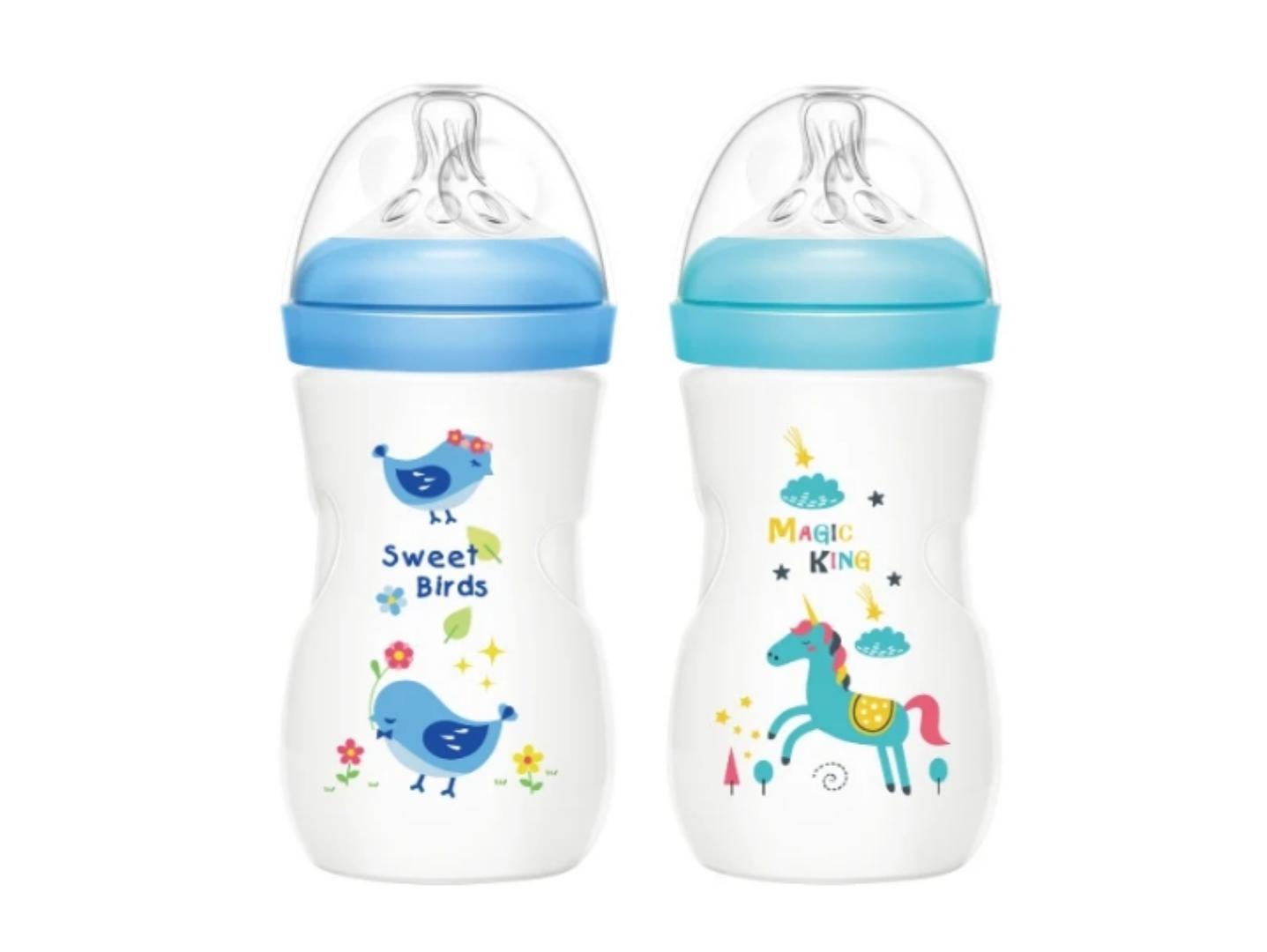 Momeasy Premium Wide-Neck Feeding Bottle Pack – 2pcs (240ml, BPA-Free, Anti-Colic, Newborn & Infant Friendly)