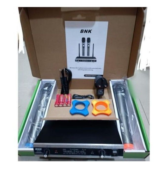BNK DH-744 DUAL-MIC VHF WIRELESS MICROPHONE SYSTEM – STUDIO-QUALITY SOUND & 100M RANGE