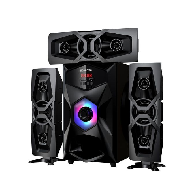 AMTEC AM-307 3.1-CHANNEL X-BASS HOME THEATER SYSTEM WITH 12 000W PMPO & LED AMBIENT LIGHT