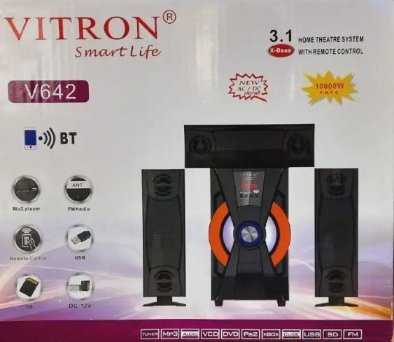 VITRON V642 3.1-CHANNEL MULTIMEDIA SPEAKER SYSTEM WITH BLUETOOTH, USB, FM, AUX, REMOTE CONTROL & LED DISPLAY