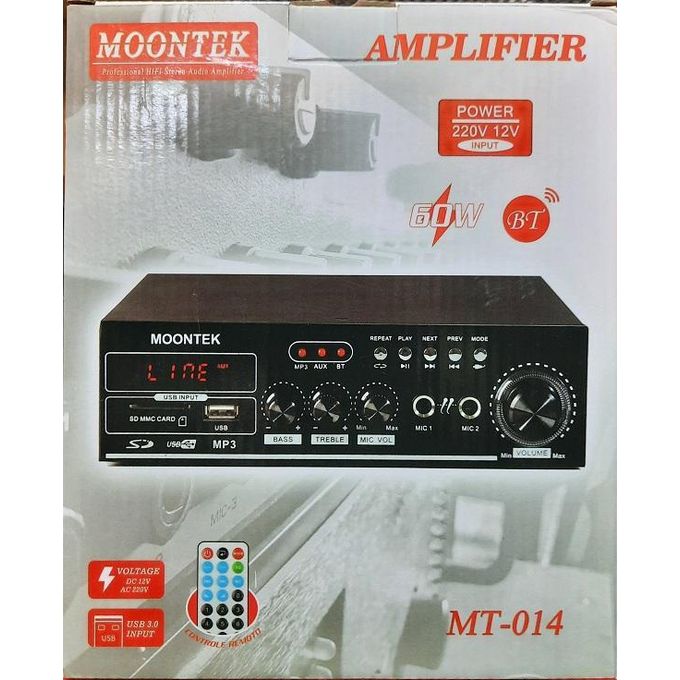 MOONTEK MT-014 STEREO AUDIO AMPLIFIER WITH CLEAR SOUND AND MULTIPLE INPUT OPTIONS