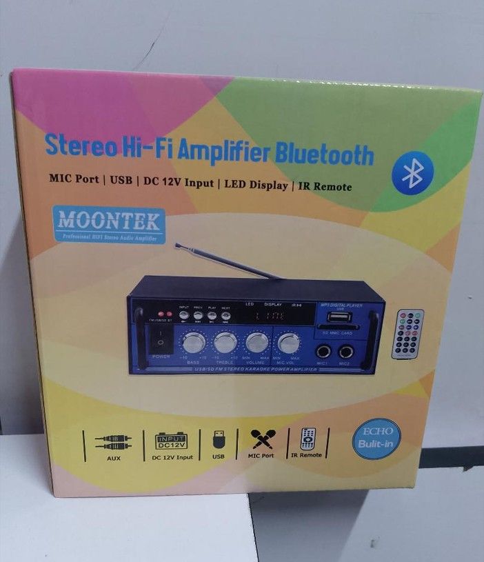 MOONTEK HI-FI STEREO AMPLIFIER WITH BLUETOOTH CONNECTIVITY