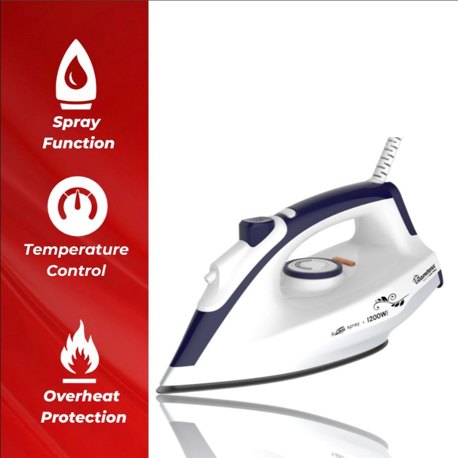 RAMTONS RM693 DRY IRON WITH SPRAY – 1300W NON-STICK SOLEPLATE & DETACHABLE WATER TANK
