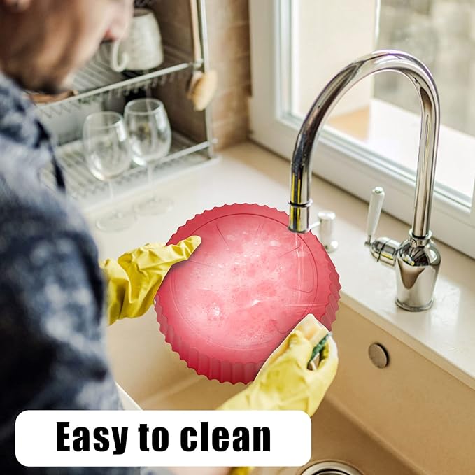 Reusable Air Fryer Silicone Liners: 2 PACK (Red+Black）airfryer liners,No longer clean your air fryer basket ,air fryer accessories Diameter: 8inch,Fits 3qt-5qt air fryers.Airfryer liners silicone