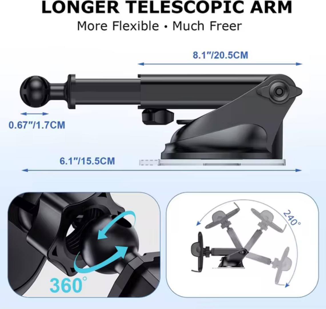 phoneholders Solid Durable Dashboard Windshield Strong Suction Cell Phone Holder for All Mobile