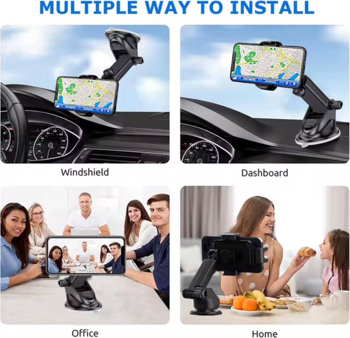 phoneholders Solid Durable Dashboard Windshield Strong Suction Cell Phone Holder for All Mobile