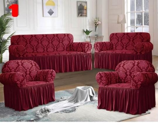 Jacquard Loose Sofa covers | 3 Seater Durable Stretch Fabric to Protect Sofa from Spills, Pets & Dust | Make Your Living Room Look New | Comfortable & Beautiful Design