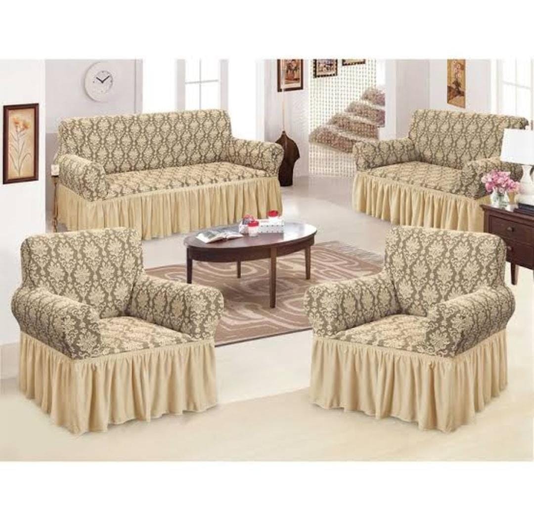 Jacquard Loose Sofa covers | 3 Seater Durable Stretch Fabric to Protect Sofa from Spills, Pets & Dust | Make Your Living Room Look New | Comfortable & Beautiful Design