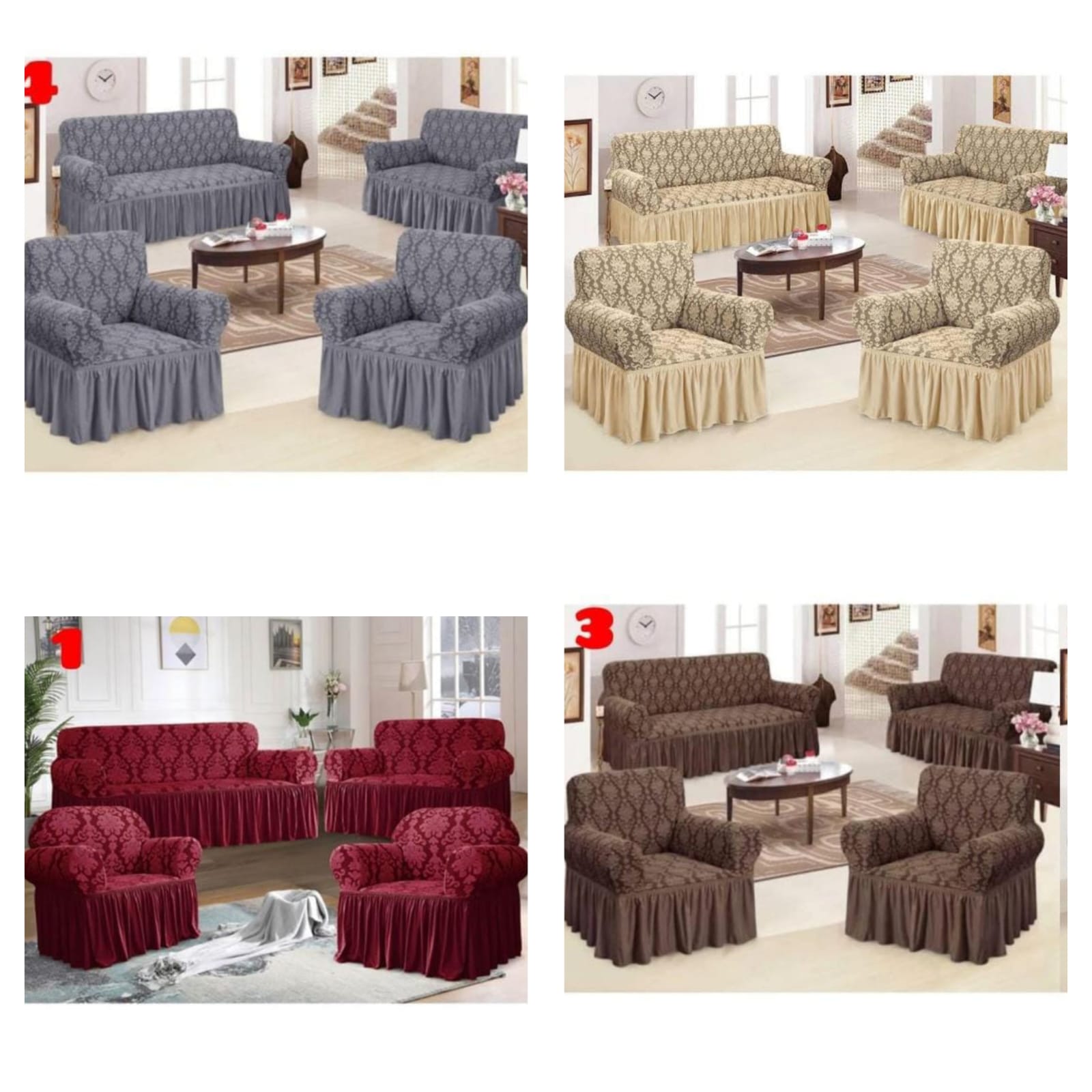 Jacquard Loose Sofa covers | 3 Seater Durable Stretch Fabric to Protect Sofa from Spills, Pets & Dust | Make Your Living Room Look New | Comfortable & Beautiful Design