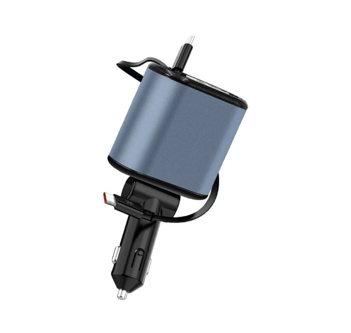 Starry Sky Spotlight 4 in 1 Car Charger with Dual
Retractable Cable 120W Fast Charging USB C Ca