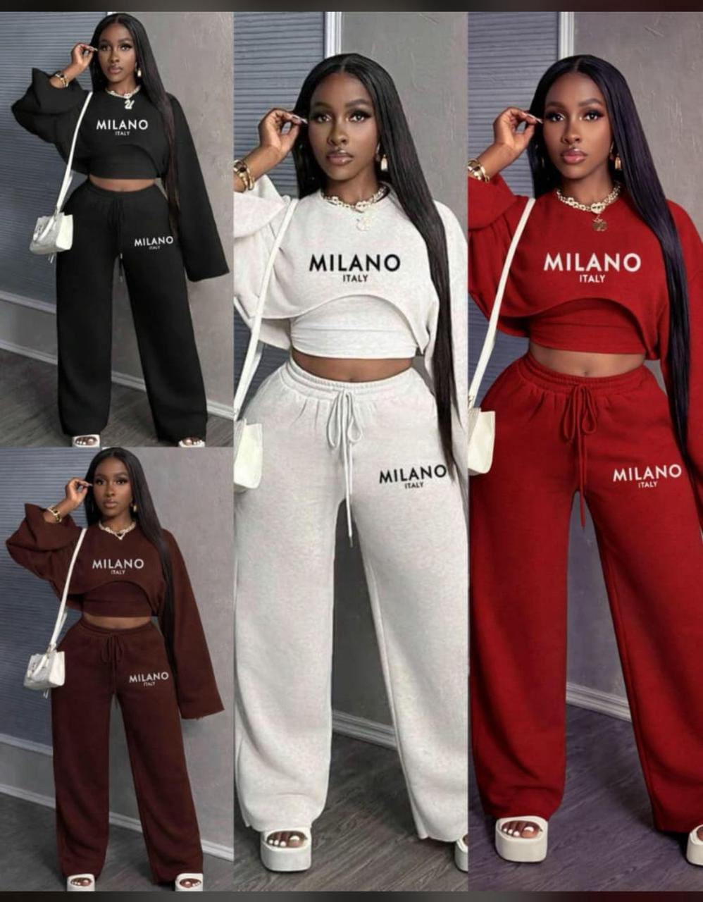 2PC Milano Outfit for Women Stylish Matching Set – Elegant Long Sleeve Top and Pants Set Comfortable Trendy Fashion Wear for Casual, Office and Party in Kenya