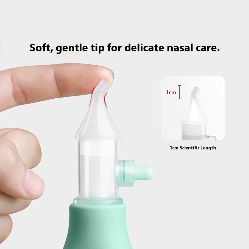 Gentle Newborn Nasal Aspirator - Easy Use Manual Pump Nose Cleaner for Babies with Anti-Reflux Design