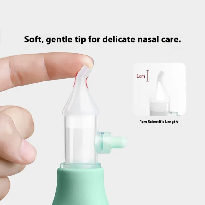 Gentle Newborn Nasal Aspirator - Easy Use Manual Pump Nose Cleaner for Babies with Anti-Reflux Design