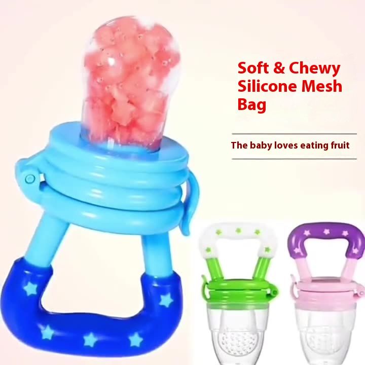 Natural Teething Feeder for Babies - Silicone Mesh Pacifier Toy to Soothe Gums with Fresh Fruits