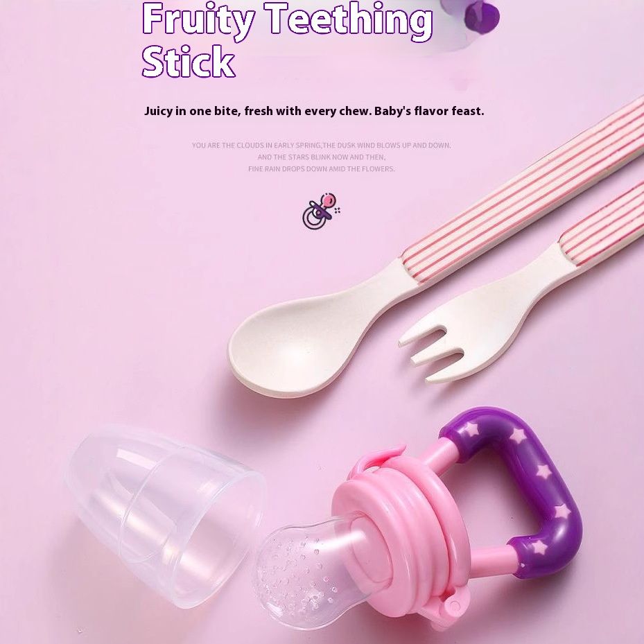 Natural Teething Feeder for Babies - Silicone Mesh Pacifier Toy to Soothe Gums with Fresh Fruits