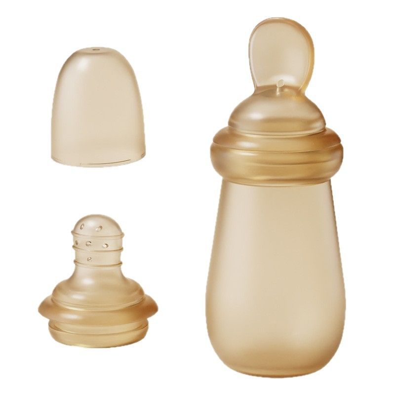 2-in-1 Easy Squeeze Baby Food Feeder - Silicone Paste Spoon with Container, Mess-Free Weaning Spoon