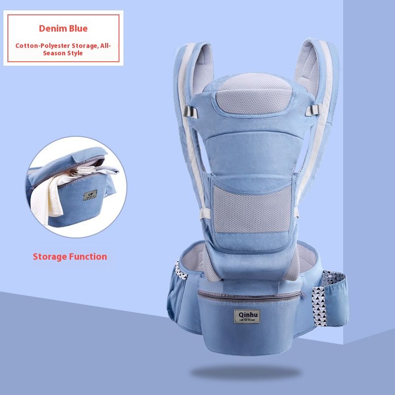 5-in-1 Baby Carrier Hip Seat：Ergonomic Hands-Free Carrier for Newborn to Toddler, Forward Facing & Back Carry, Compact Foldable
