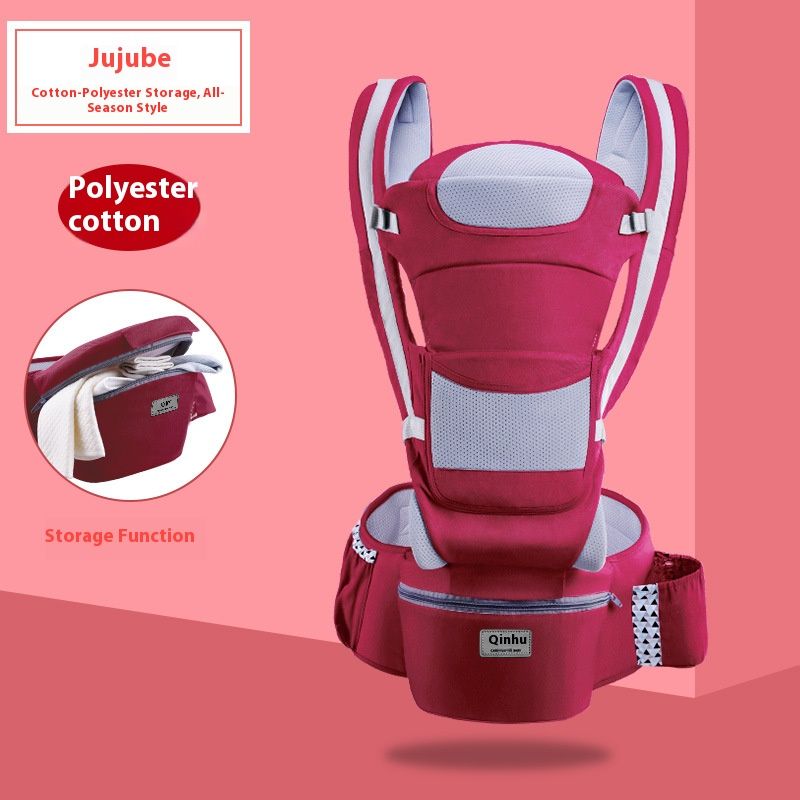 5-in-1 Baby Carrier Hip Seat：Ergonomic Hands-Free Carrier for Newborn to Toddler, Forward Facing & Back Carry, Compact Foldable