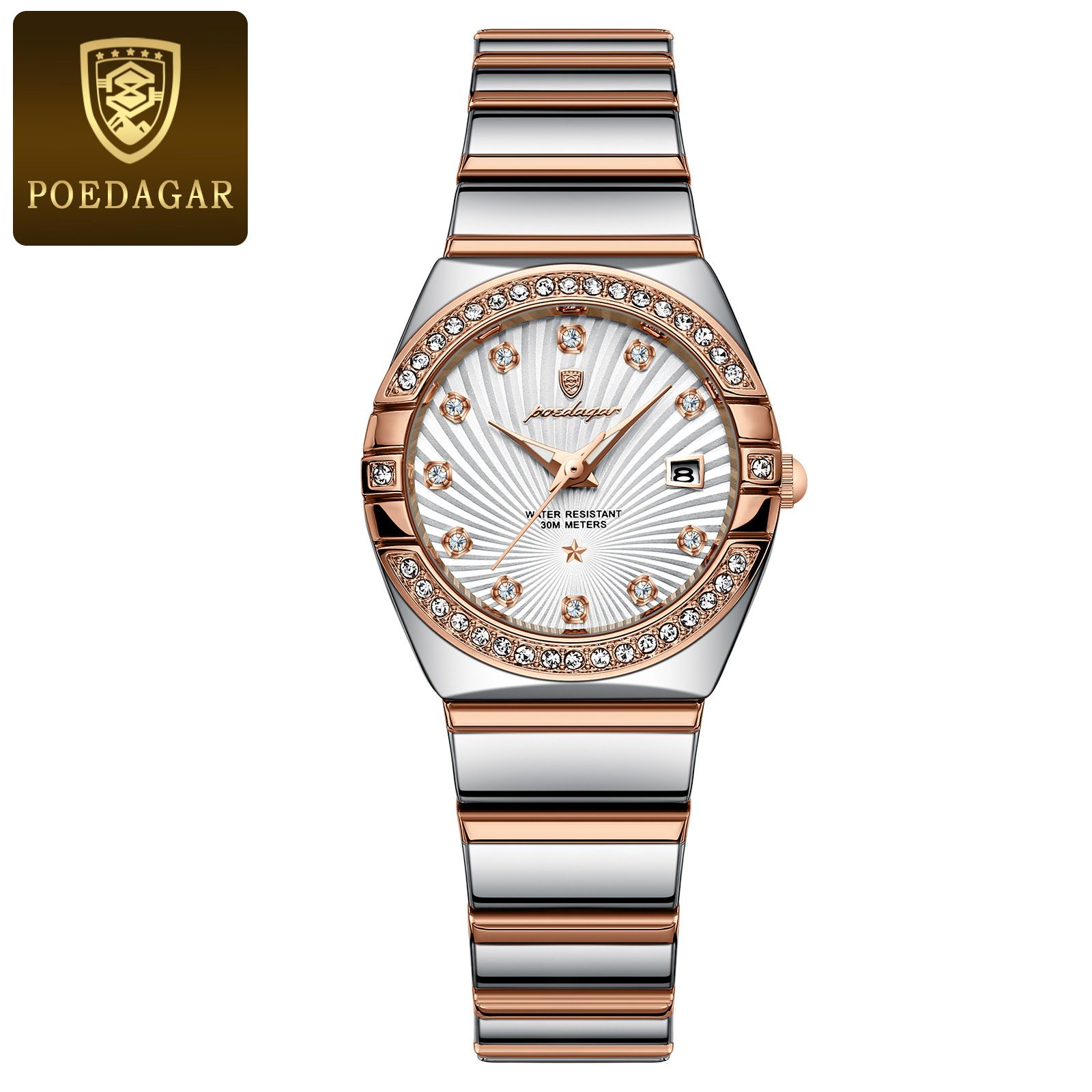 Elegant Swiss Women's Watch - Fashion Ultra-Thin Waterproof Luminous Quartz Dress Timepiece, Mother of Pearl Dial