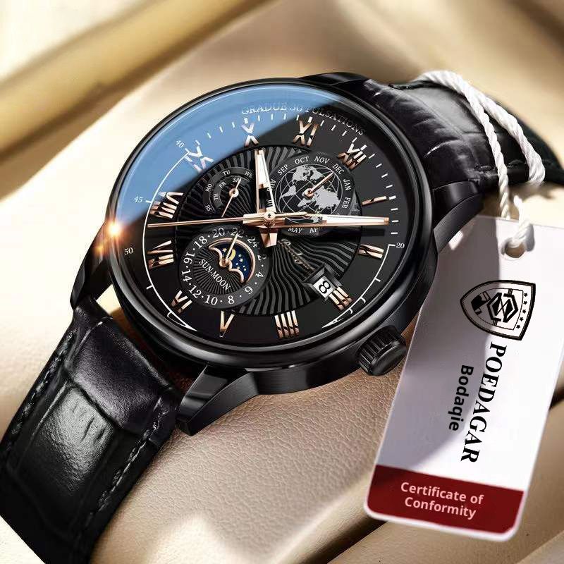 Mrembo Black Friday Offer! Swiss Leather Strap Watch for Men, Elegant Business Quartz Watch, Waterproof Free Delivery in Kenya