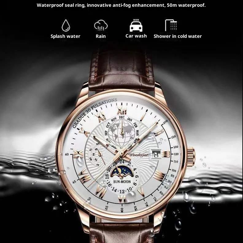 Mrembo Black Friday Offer! Swiss Leather Strap Watch for Men, Elegant Business Quartz Watch, Waterproof Free Delivery in Kenya