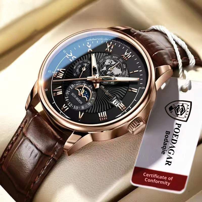 Mrembo Black Friday Offer! Swiss Leather Strap Watch for Men, Elegant Business Quartz Watch, Waterproof Free Delivery in Kenya