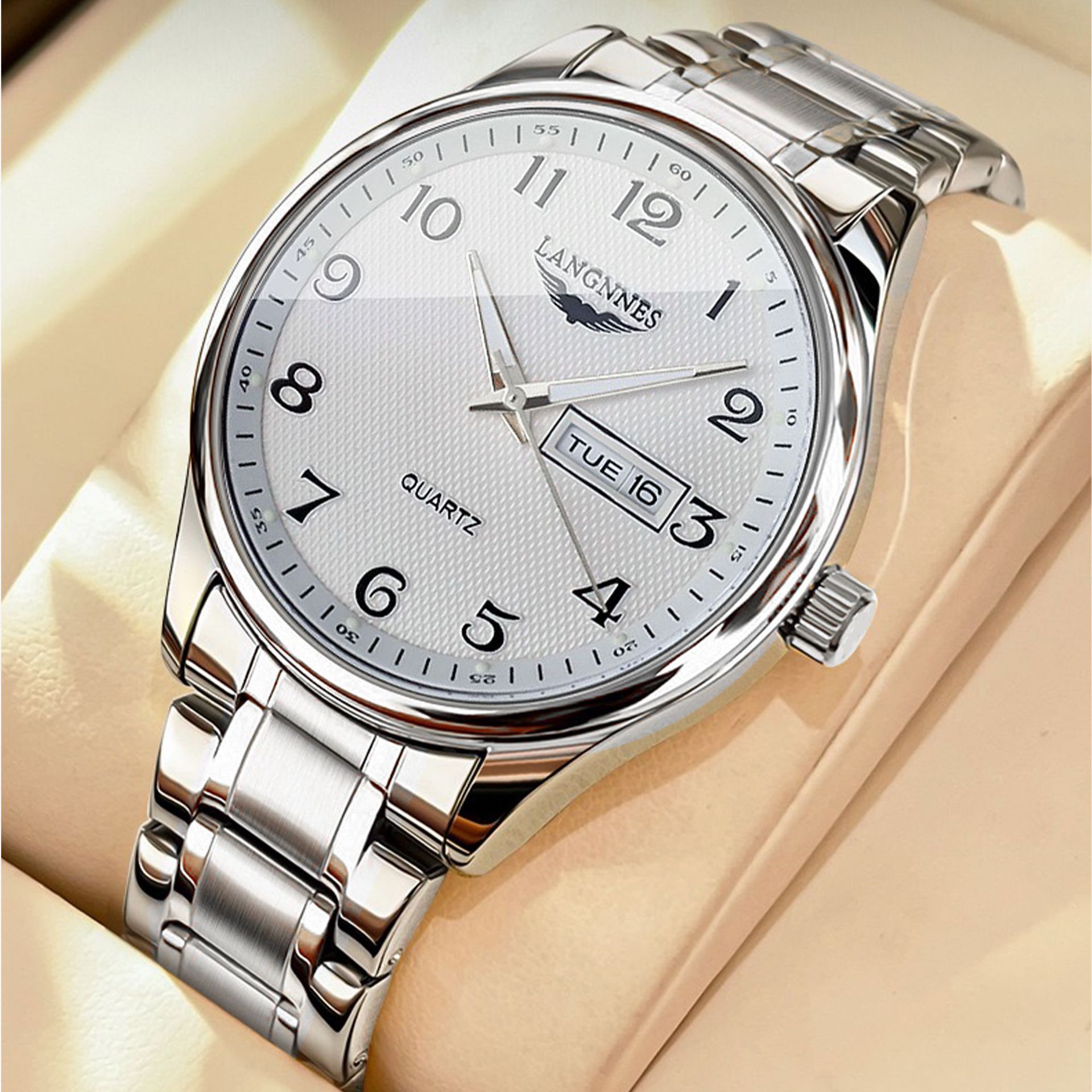 Black Friday Pesa Nyingi! Swiss Automatic Watch for Men, Day Date Display Quartz Movement, Luxury & Waterproof Free Shipping