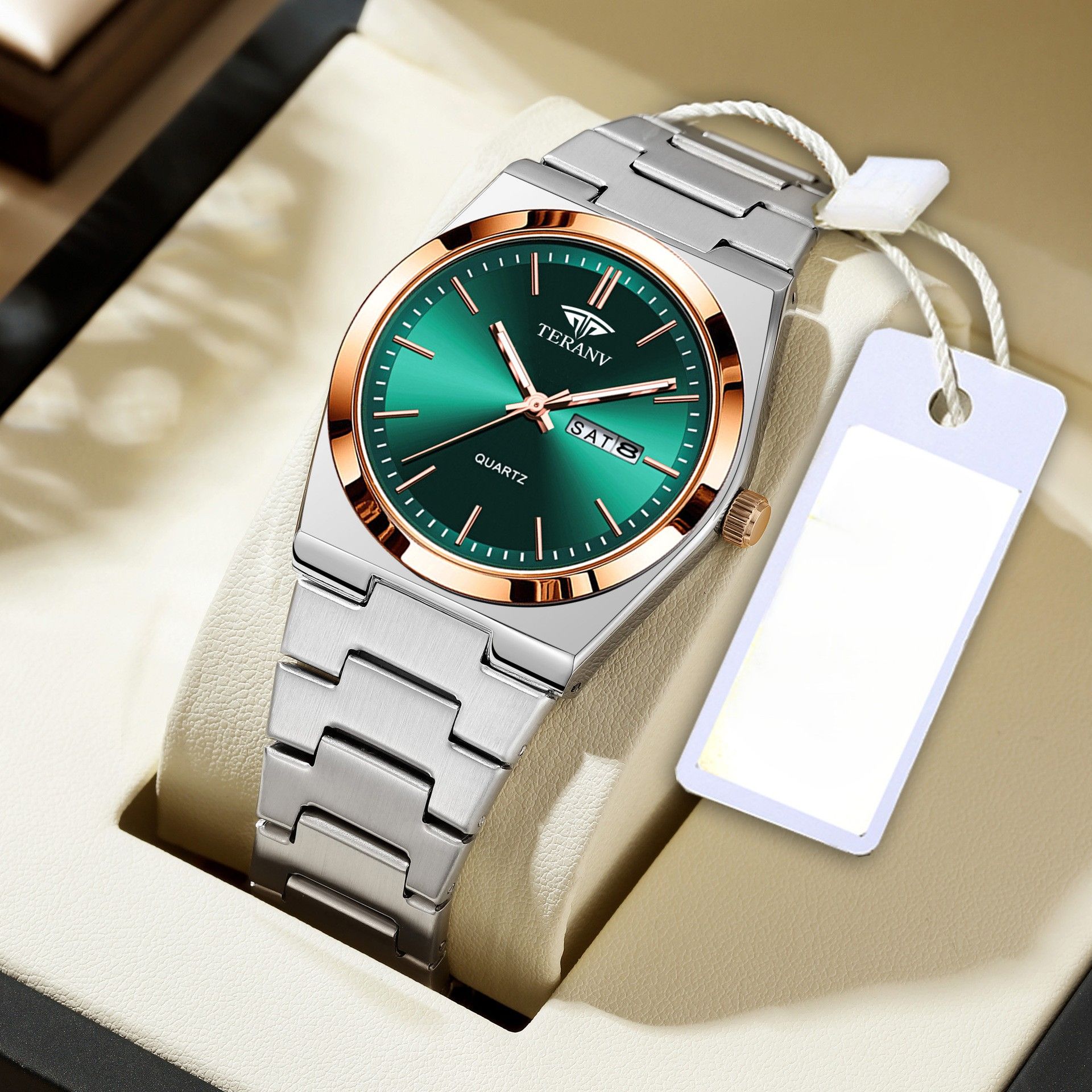 Christmas sales promotion!Men's Steel Strap Watch, Ultra-Thin Quartz with Double Calendar, Waterproof & Night Light Free Delivery Kenya