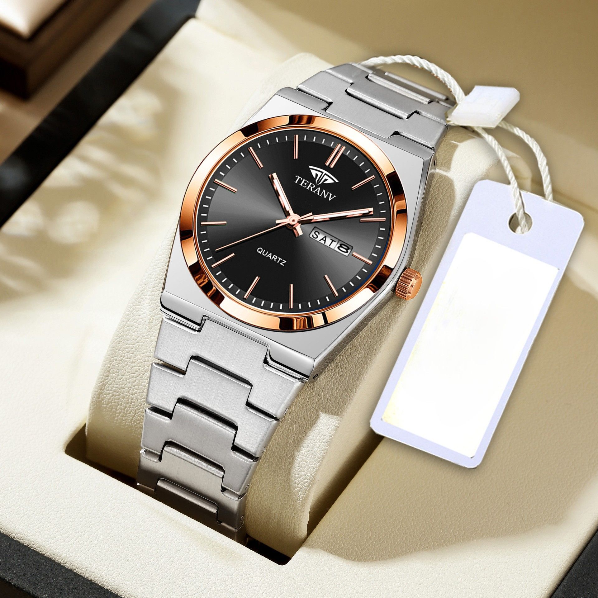 Christmas sales promotion!Men's Steel Strap Watch, Ultra-Thin Quartz with Double Calendar, Waterproof & Night Light Free Delivery Kenya