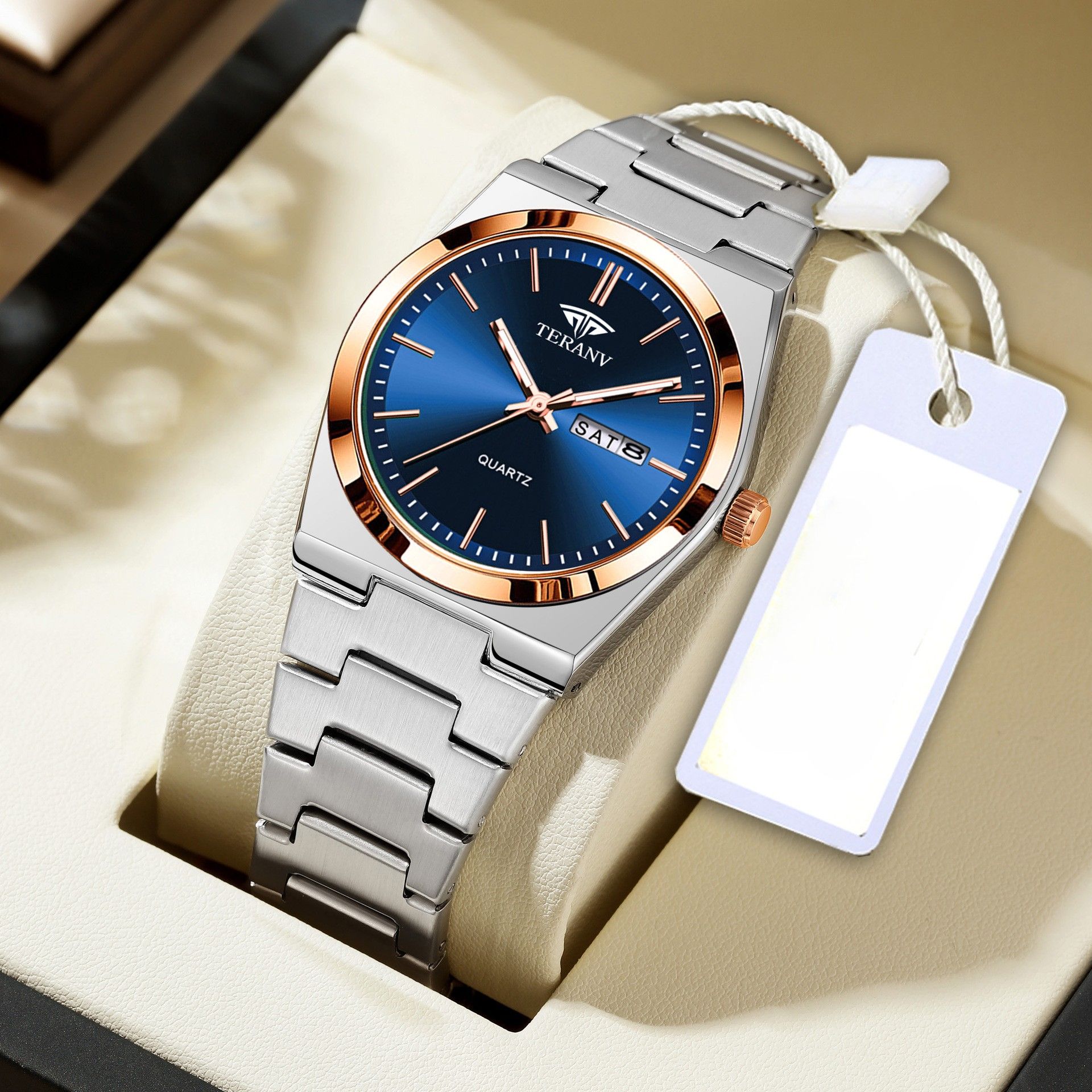 Christmas sales promotion!Men's Steel Strap Watch, Ultra-Thin Quartz with Double Calendar, Waterproof & Night Light Free Delivery Kenya