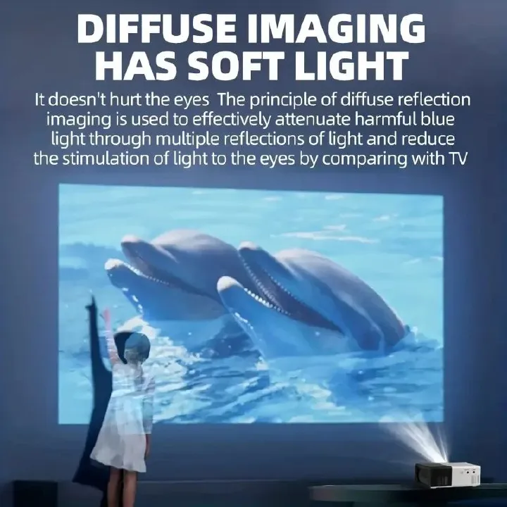 YG300 New small projector home portable high-definition projector, plug-in connection with the phone's built-in audio