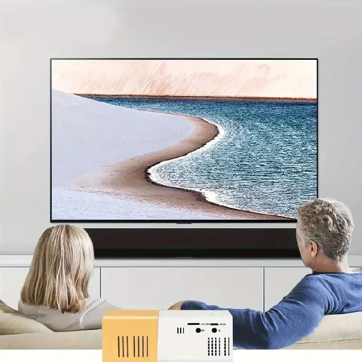 YG300 New small projector home portable high-definition projector, plug-in connection with the phone's built-in audio