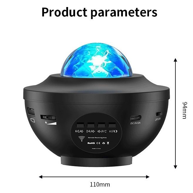 Multifunctional Starry Sky Projector Lamp – Small Bowl USB Galaxy Light with Bluetooth Speaker, Remote Control & Rotating Spotlight for Home Bedroom Decor (Gift Idea)