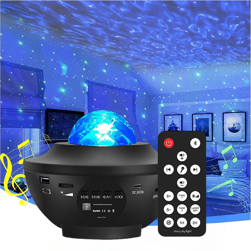 Multifunctional Starry Sky Projector Lamp – Small Bowl USB Galaxy Light with Bluetooth Speaker, Remote Control & Rotating Spotlight for Home Bedroom Decor (Gift Idea)