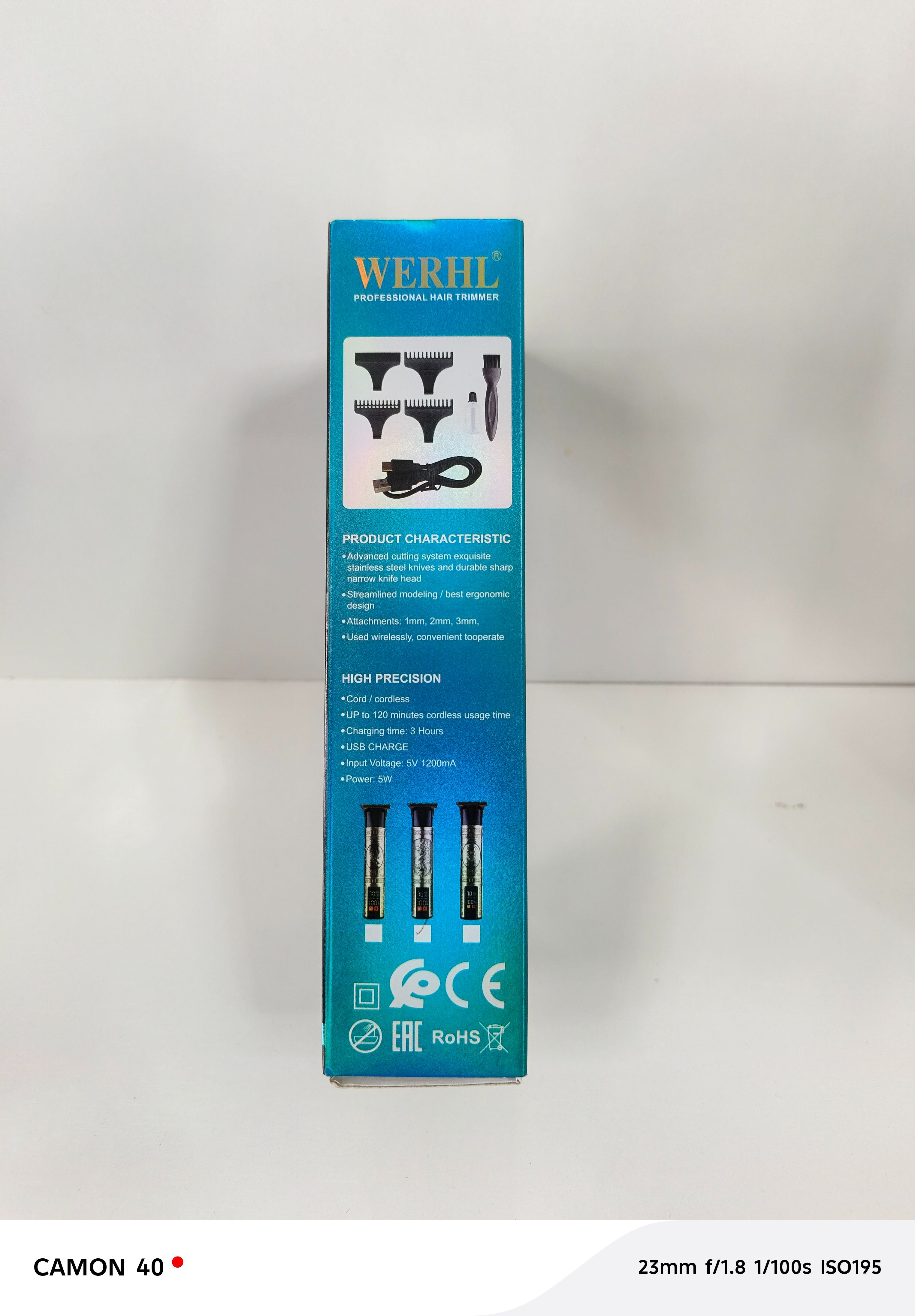 WERHL WL-11062 PROFESSIONAL HAIR TRIMMER WITH DISPLAY SCREEN | RECHARGEABLE ELECTRIC SHAVER CLIPPER | LOW NOISE STAINLESS STEEL BLADES | ERGONOMIC METAL BODY | BARBER & HOME GROOMING KIT