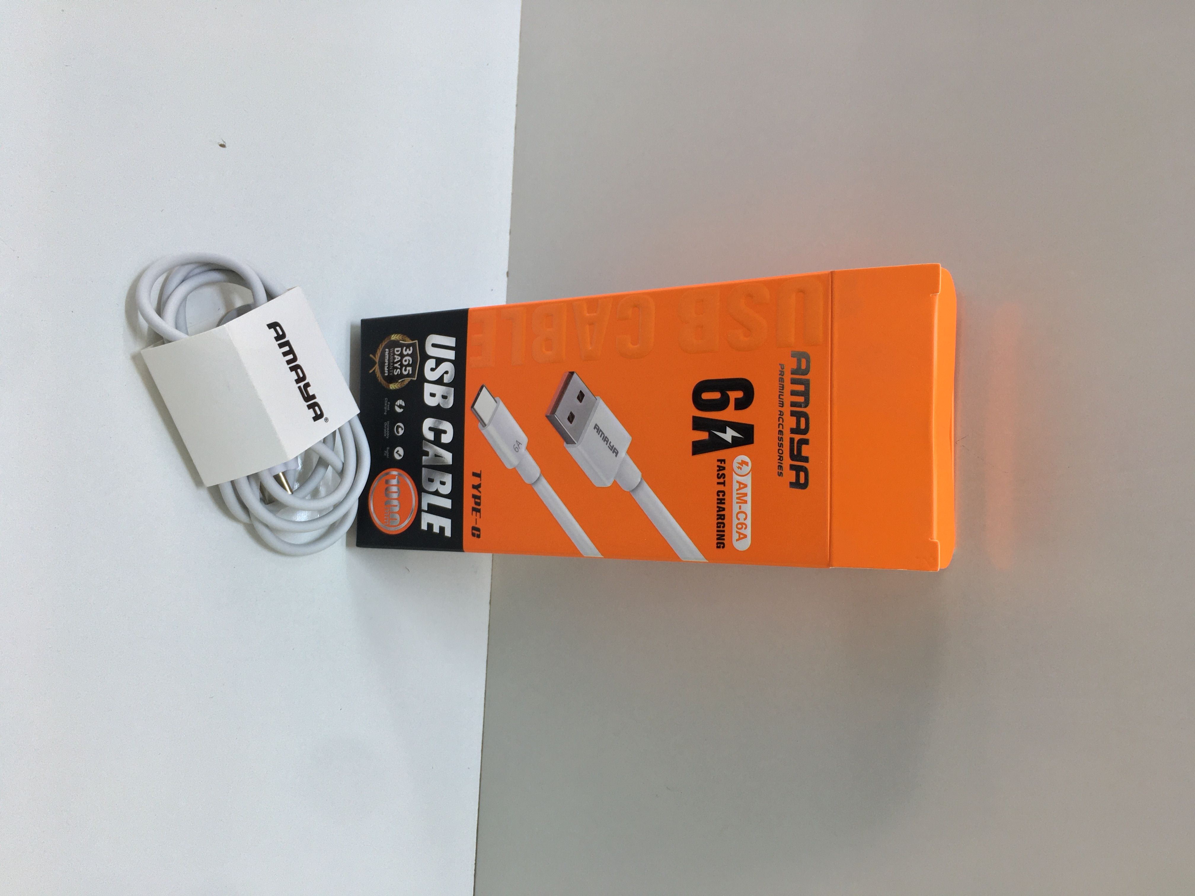 AMAYA AM-C6A USB-C CABLE – SUPER FAST 6A CHARGING, HIGH-SPEED DATA SYNC, DURABLE RUGGED BUILD, CASE-FRIENDLY DESIGN, UNIVERSAL COMPATIBILITY WITH SMARTPHONES, TABLETS & GADGETS