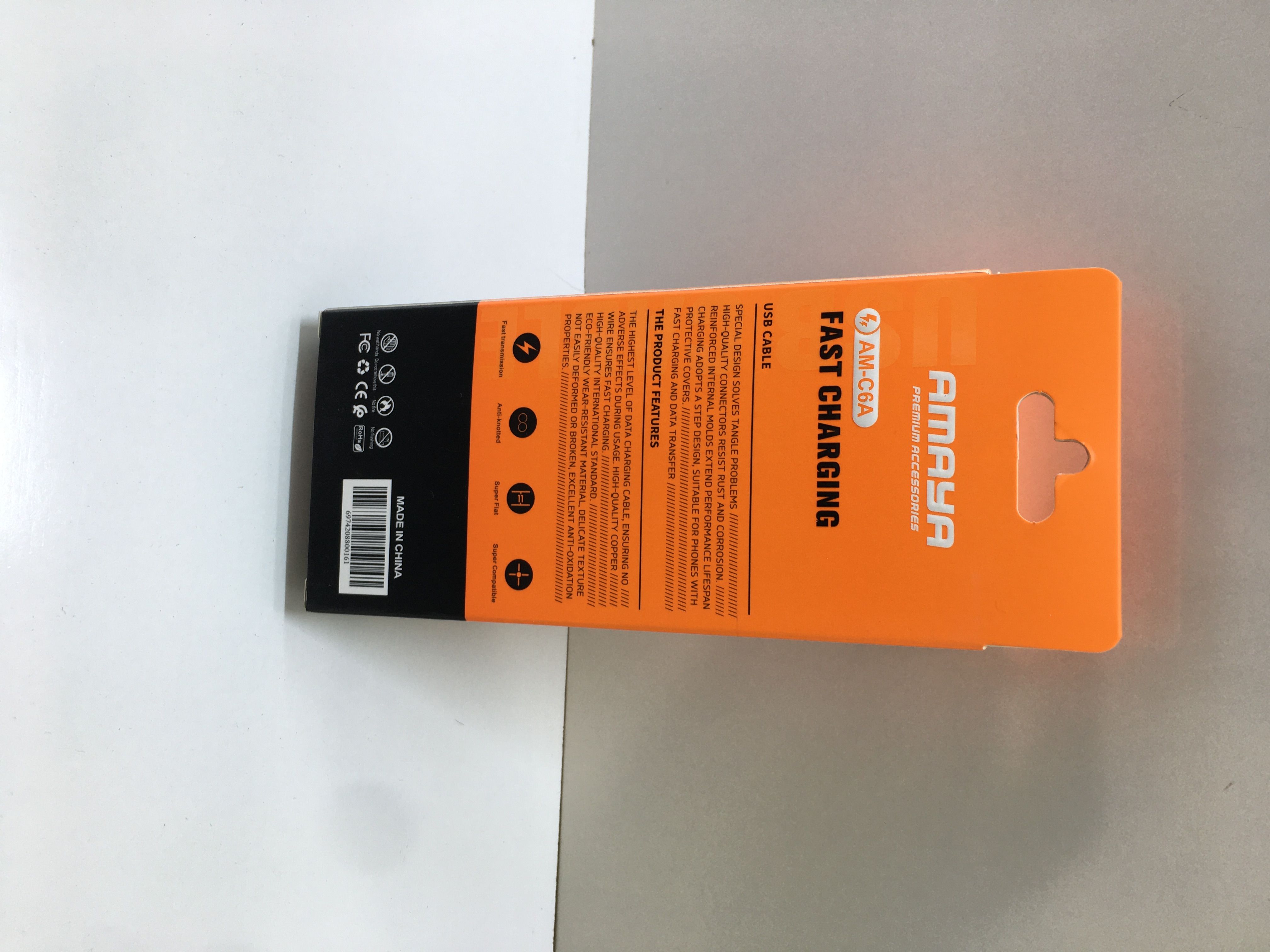 AMAYA AM-C6A USB-C CABLE – SUPER FAST 6A CHARGING, HIGH-SPEED DATA SYNC, DURABLE RUGGED BUILD, CASE-FRIENDLY DESIGN, UNIVERSAL COMPATIBILITY WITH SMARTPHONES, TABLETS & GADGETS